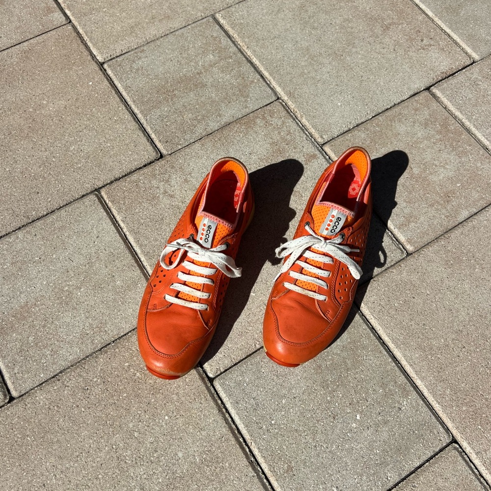 ECCO Bright Orange Casual Golf Sneakers-Womens Size 38 - Picture 8 of 8